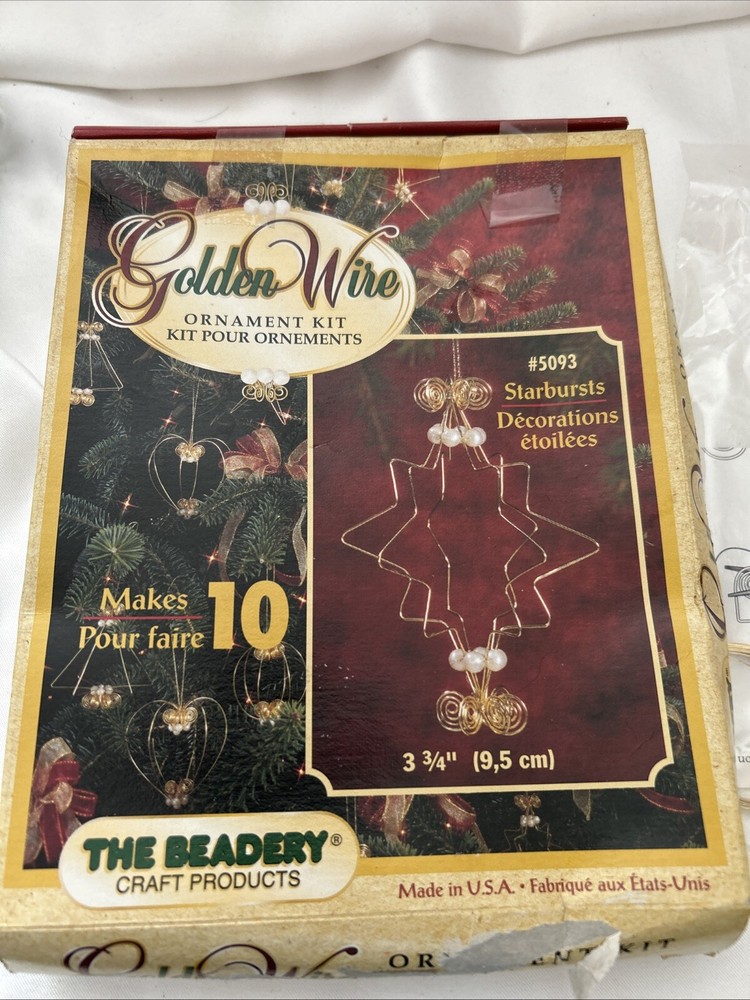 Golden Wire  Ornament Starbursts Kit #5093 Makes 10 USA Open Box But Complete