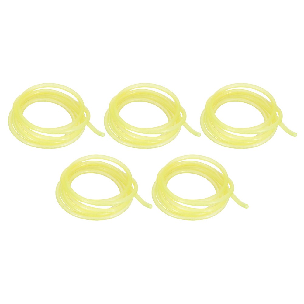 5 Pack 16.4 Ft/5M 2mm ID Soft Silicone Deep Sea Fishing Glow Tube, Yellow