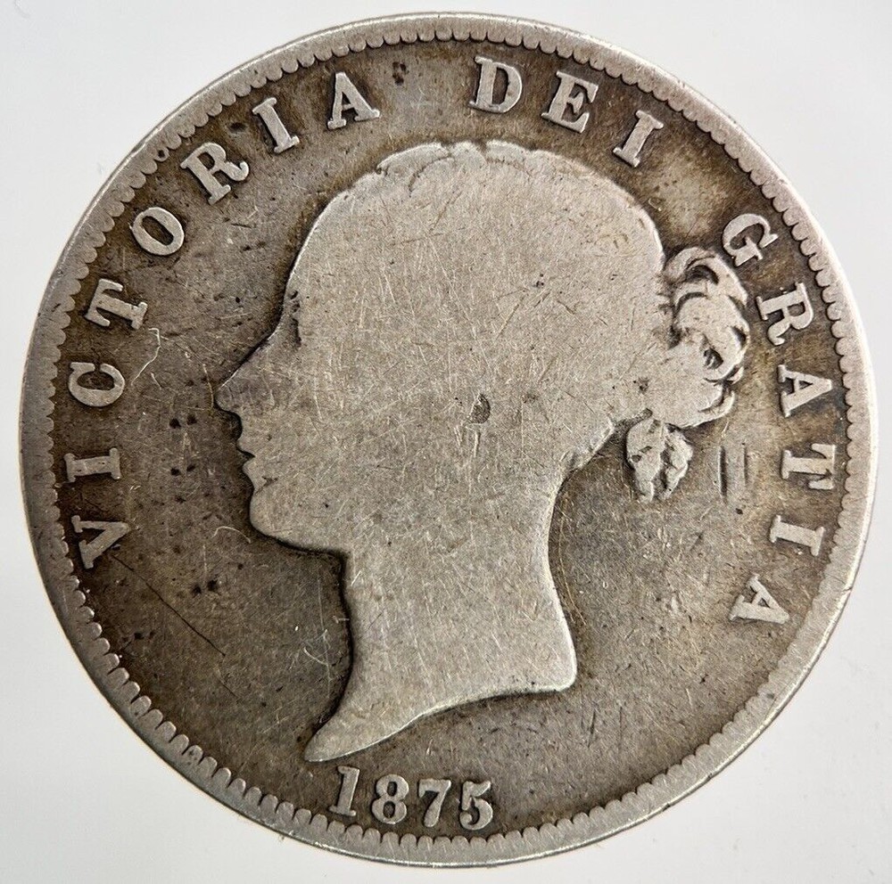 1875 Victoria Half-Crown Silver Coin in Collectible Condition