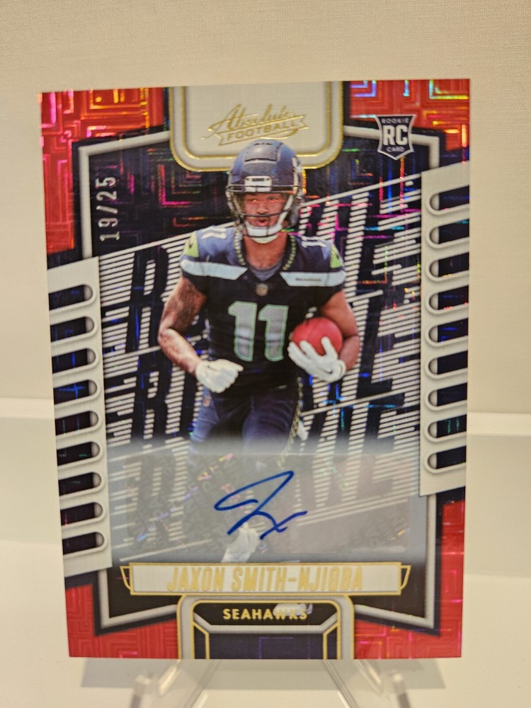 2023 Absolute Football Jaxon Smith-Njigba Auto Red✨️ 19/25 Rookie Seahawks
