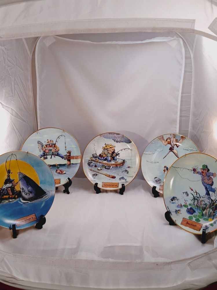 Set Of 5 Gary Patterson The Art Of Fishing Plates 8 Inch Numbered