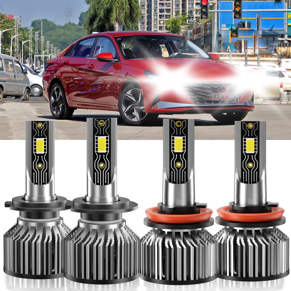 For Hyundai Elantra 2009-2016 H7 H11 LED Headlight Super Bright Bulbs 6500K