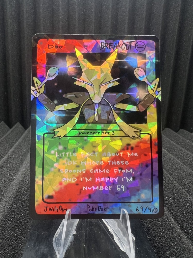 Doo (Alakazam) 69/91 - Cracked Ice Holo - Pokederp Set 3 Fan Art - Pokemon