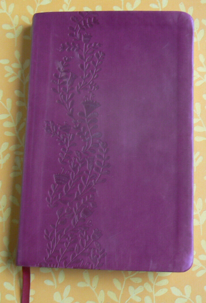 KJV Ultra Slim Holy Bible Red Letter Edition Plum with Embossed Flowers Leather-like Cover