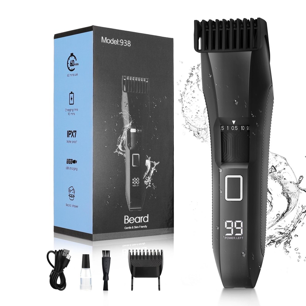 Manscape Beard Trimmer for Men with 20 Length Settings Cordless Waterproof Clipper