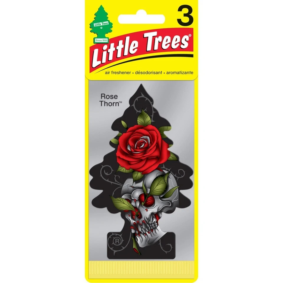 Little Trees Rose Thorn Scent Car Hanging Air Freshener Solid Multicolored 3 pk