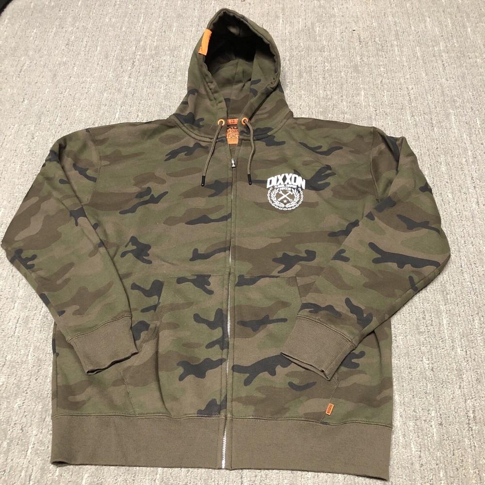 Dixxon Flannel Co Full Zip Camo Hoodie Men’s Size M Army Green Double Sided