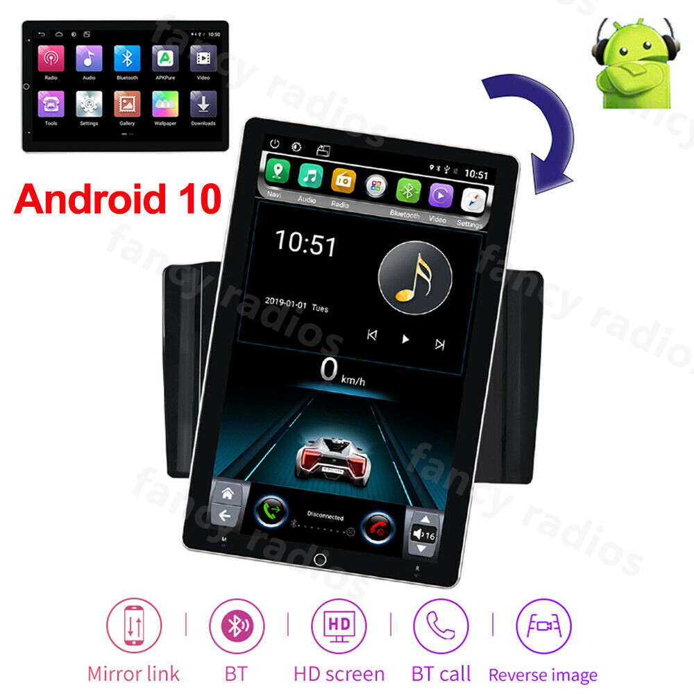 Rotatable 10.1'' Android 10.1 Touch Screen Car Stereo Radio GPS Wifi Double 2DIN