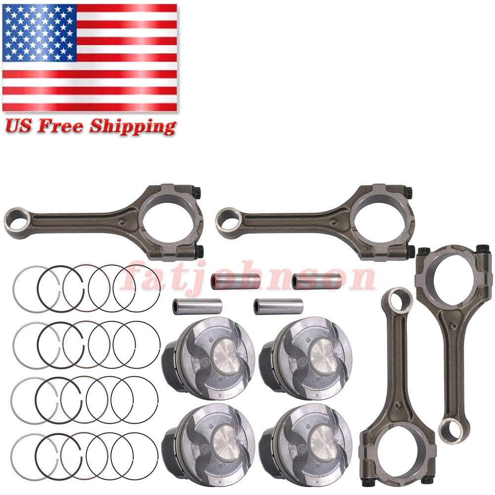 4-Piece Piston & Rod Kit for Hyundai Kia Accent Rio 1.6L DOHC 2012-2016