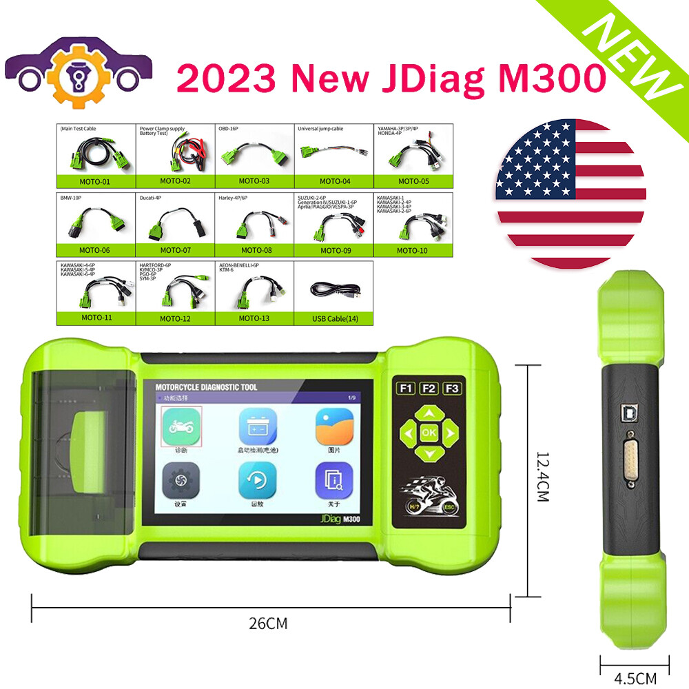 JDiagM300 Motorcycle Diagnostic OBD2 Scanner Moto Diagnose Tool Clear Fault Code