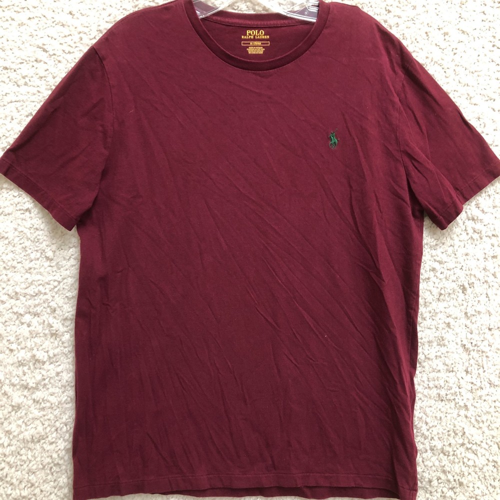 Polo Ralph Lauren Shirt Medium Adult Red Crewneck Short Sleeve Pullover Tee Mens