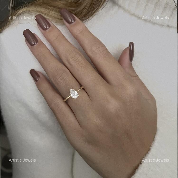 Cyber Monday Sale Sterling Silver Moissanite Stone Stackable Ring US All Size-image