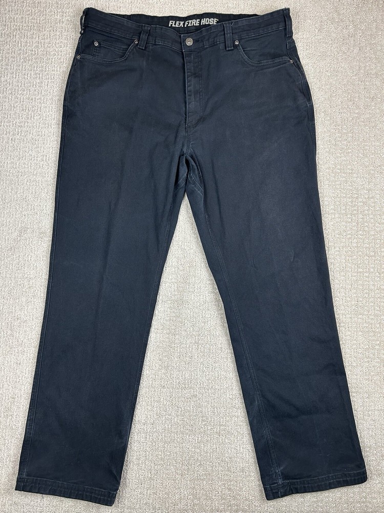Duluth Trading Pants Men’s Size 40x32 Flex Fire Hose Canvas Black Relaxed Fit