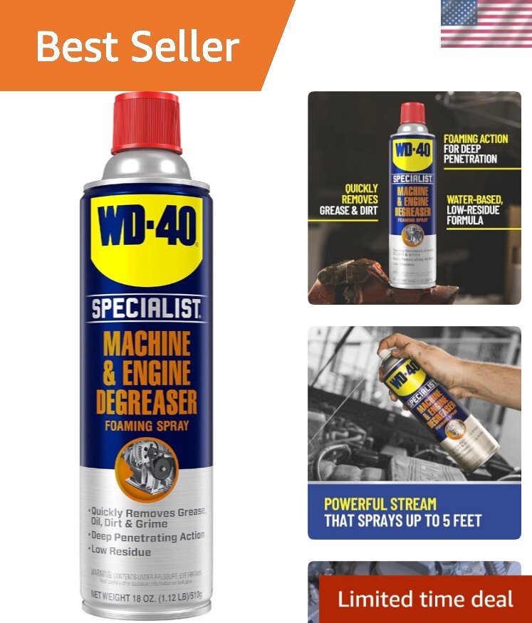 18 oz Long-Distance Foaming Engine Degreaser Spray Reaches 5 ft