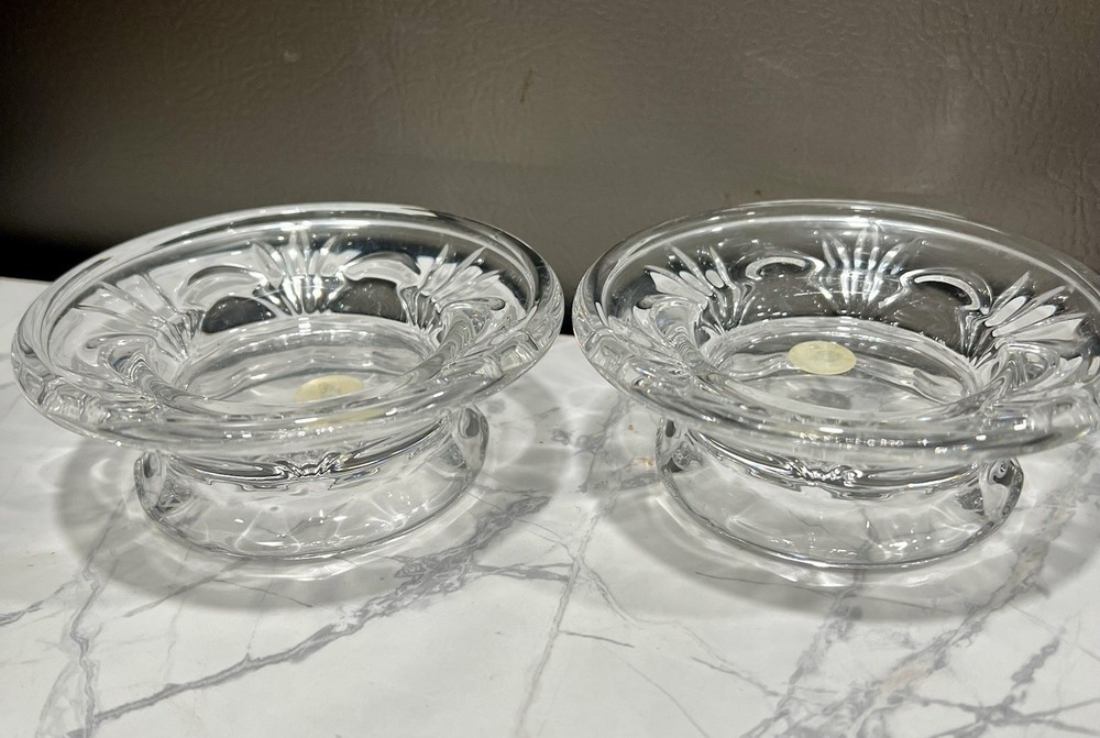Set of 2 Partylite Salzburg reversible 3.5-inch glass candle holders made in Germany