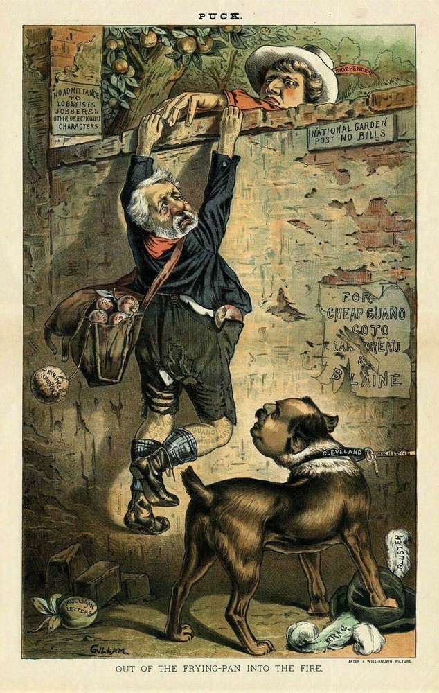 GROVER CLEVELAND GUARD DOG JAMES BLAINE TATTOO PRESIDENTIAL ELECTION WATCHDOG