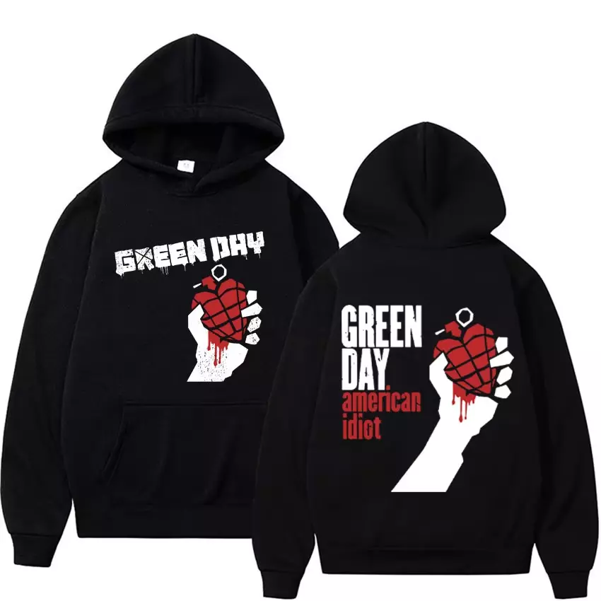 Rare Punk Band Green Day American Idiot Hoodie For Fans Double Sided All Size