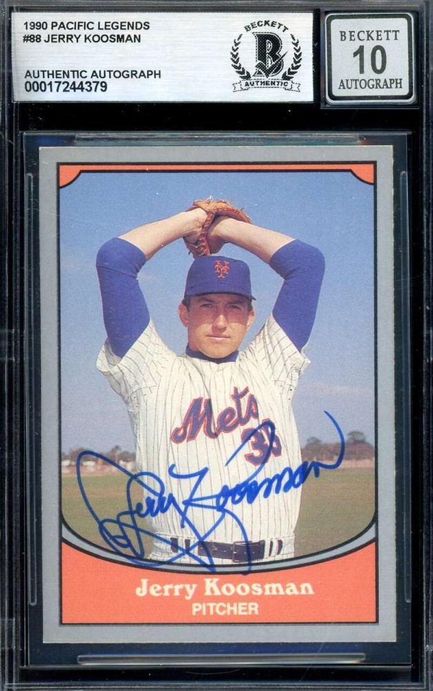 Jerry Koosman 1990 Pacific Legends Autograph Signed Gem Mint 10 Beckett BAS