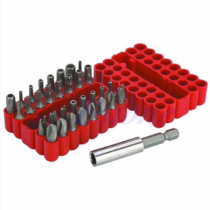 33Pcs Security Bit Set with Holder - Star Hex Torx Screwdriver Drill Accessories