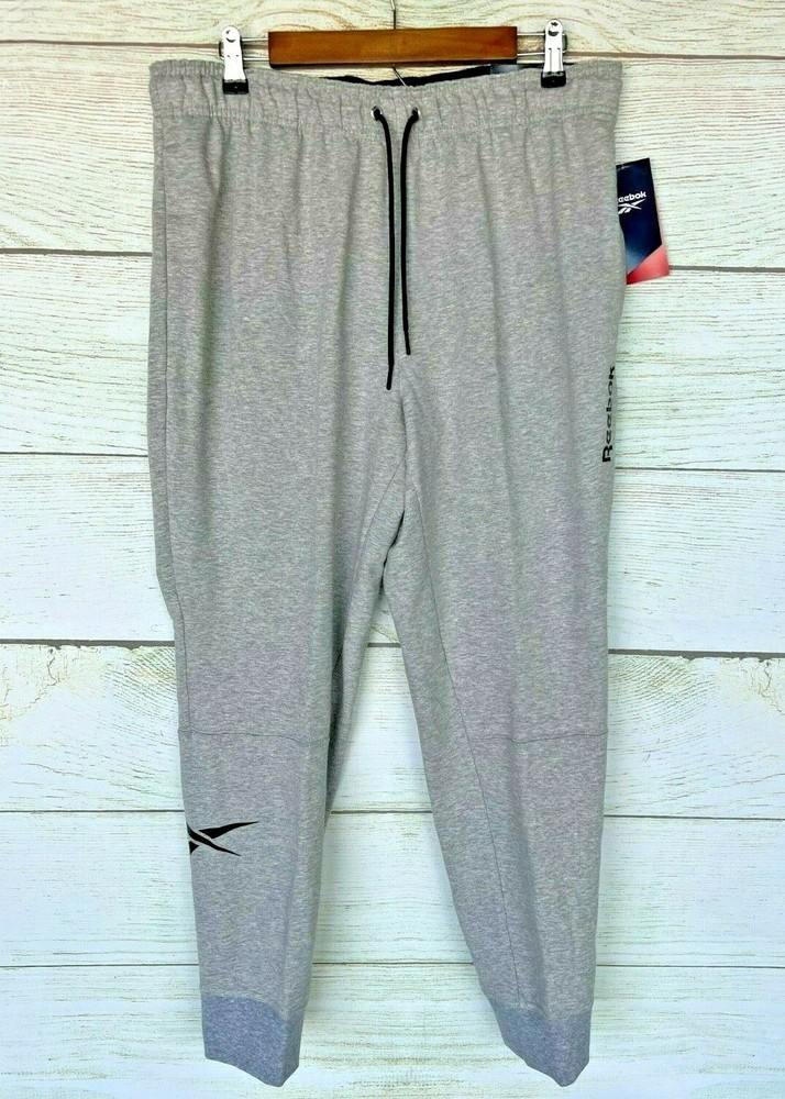 Reebok Jogger Pants Mens Size XLarge Gray Cheshire Slim Fit Knit Joggers New