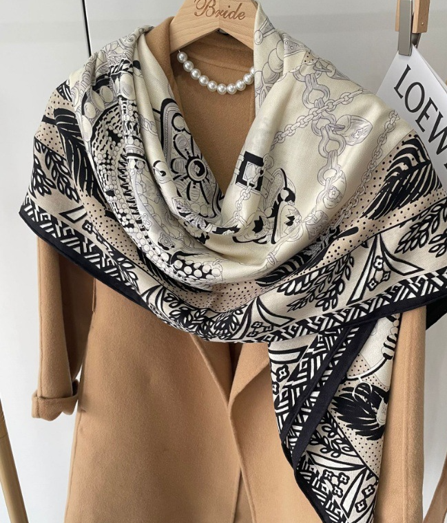 70% Cashmere & 30% Silk Wrap Scarf Shawl Egyptian scepter Bandana Kerchief 51''