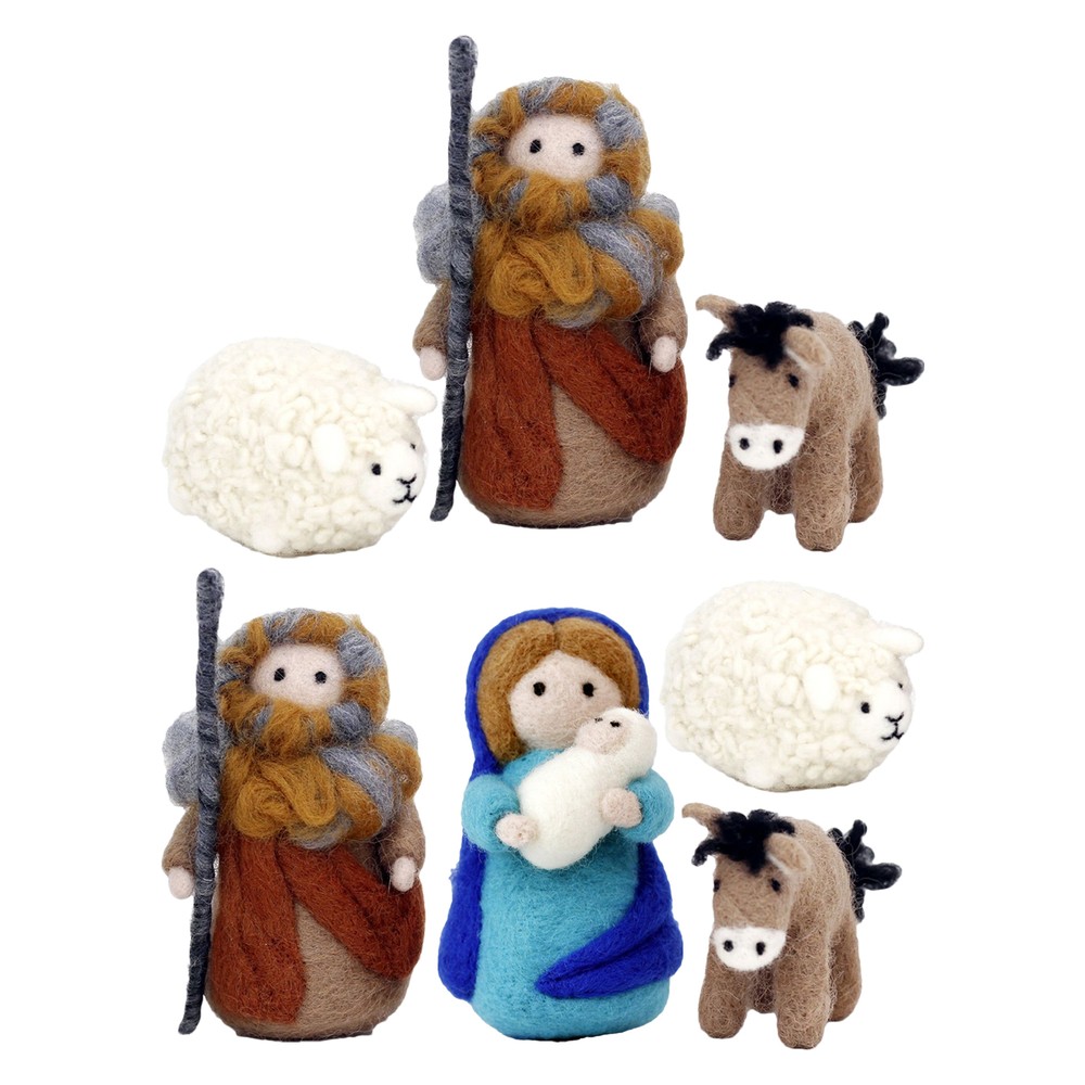 The birth of Jesus Felted Wool Ornament Felt Figure Pendant Art Craft Making Kit