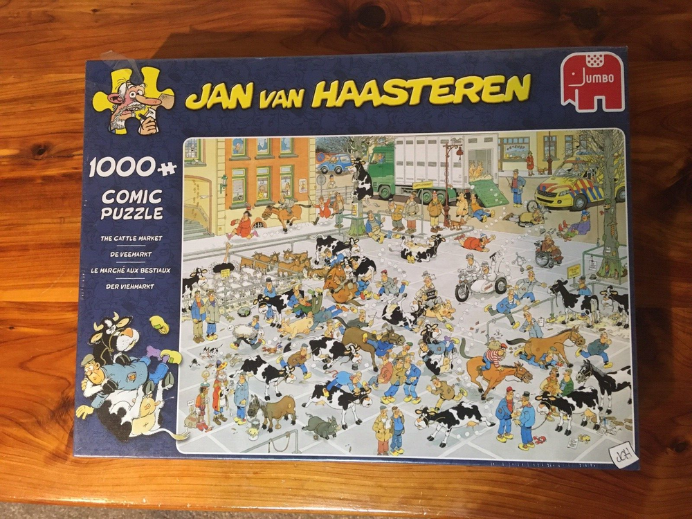 SEALED Jumbo 19075 Jan Van Haasteren  Puzzle (1000 pieces), Cattle Market