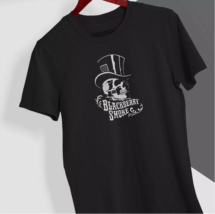 Skull Blackberry Smoke Gift Birthday Christmas T-Shirt, Unisex, BLack color