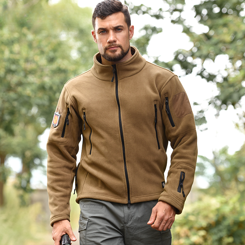 Men Thermal Fleece Military Tactical Jacket Hooded Coat Soft Hiking Jackets New