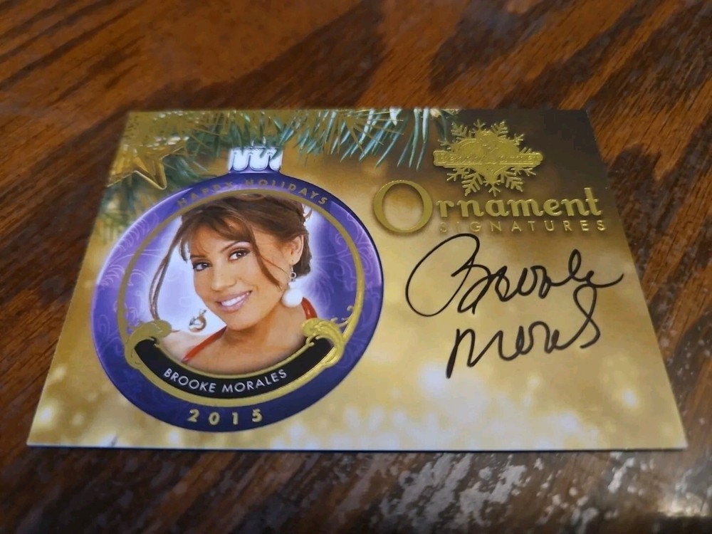 Benchwarmer 2015 Brooke Morales Happy Holidays Ornament Signatures Auto Playboy