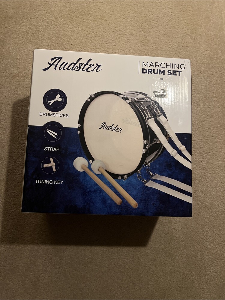 NEW Audster Marching Drum Set Black and White Drum Percussion Music Band DM-400