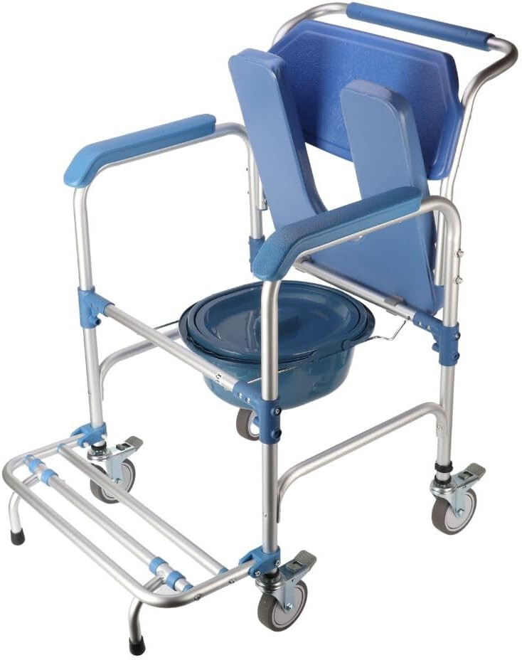 Portable Commode, Shower, Transfer Chair Raised Toilet Seat, Toilet Safety Rail