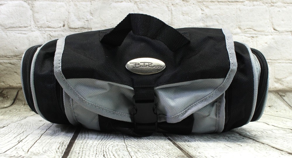 Bella Russo Toiletry Bag Shaving Makeup Travel Bag 6 Pockets Hook Black Gray New