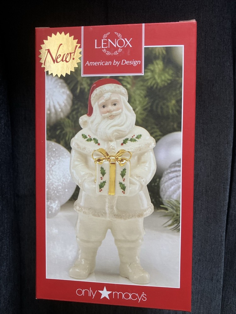 NIB Lenox Santa’s Holiday Gift Porcelain Figurine, 2015, 7” Santa Figurine