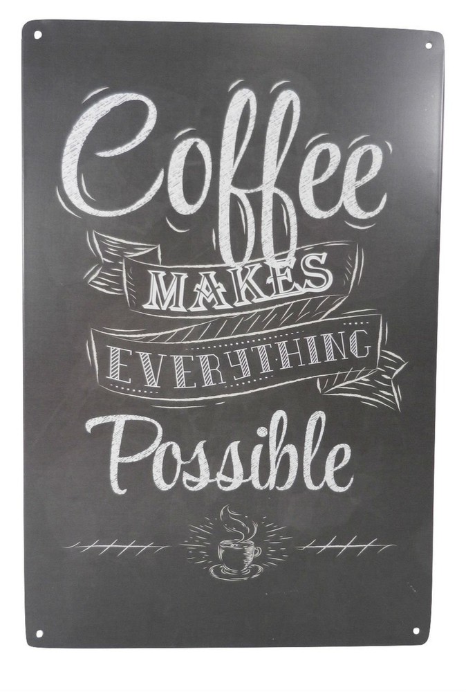 Coffee Makes Everything Possible Funny Tin Sign Bar Pub Garage Diner Cafe Hom...