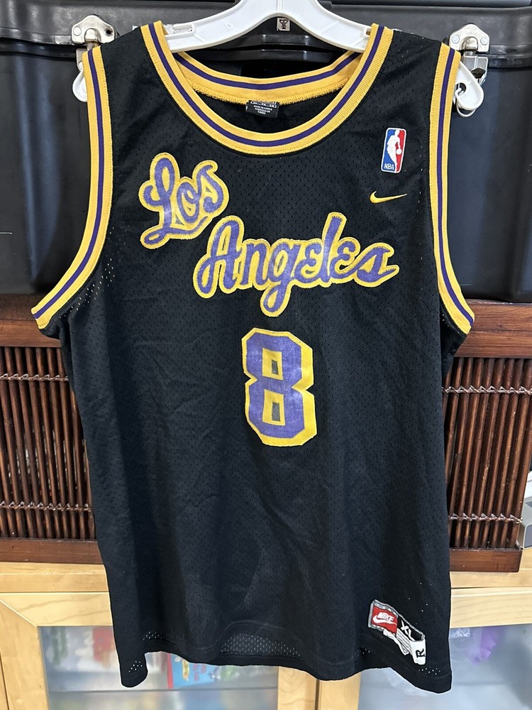 Rare VTG Nike Los Angeles Lakers Kobe Bryant 8 Rewind Throwback Jersey Mens XL