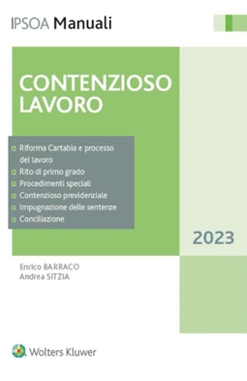 Sitzia Andrea Barraco Enrico Contenzioso lavoro (Paperback)