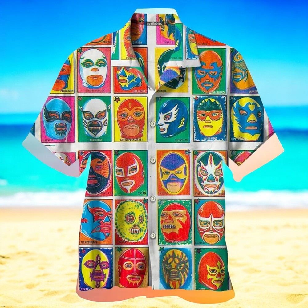 1995 Masked Wrestler Retro Unisex Hawaiian Shirt Men’s US Size Summer Style