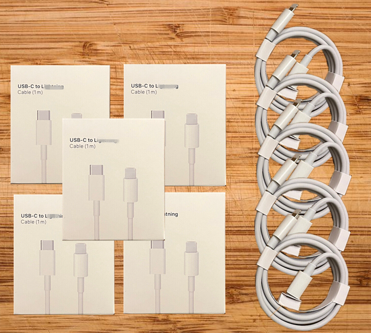 5-Pack Lightning Charger Cables for iPhone 8 to 13 Pro Max Fast Charging