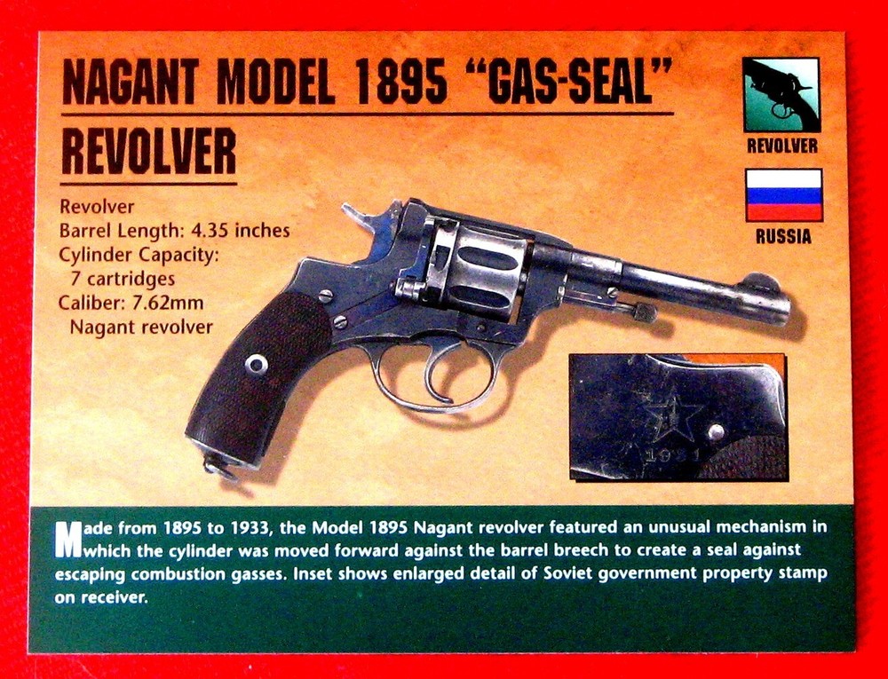 Nagant Model 1895 Gas Seal Revolver Classic Firearms Photo Card u