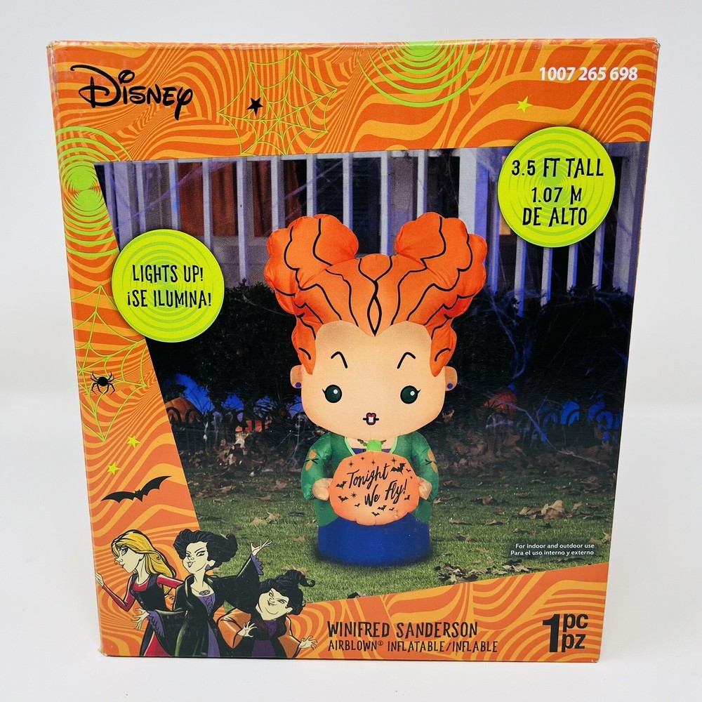 Hocus Pocus 3.5ft Winifred Sanderson Halloween Inflatable Gemmy Disney Decoration