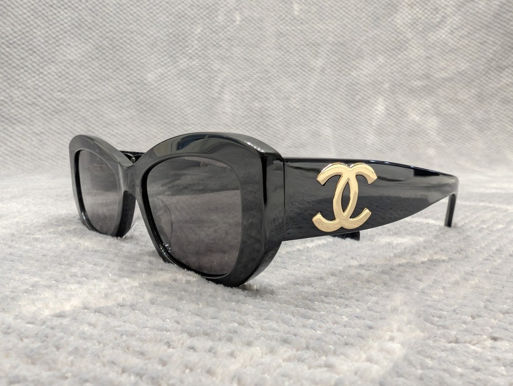 Chanel Womens Black & Gold CH5493 Sunglasses New