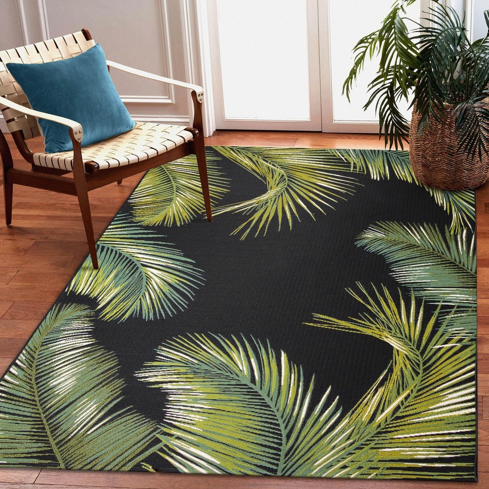 Marina Indoor/Outdoor Power Loomed Synthetic Blend Low Profile Area Rug - Tra...