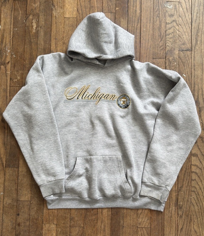 Vintage University Of Michigan Hoodie Michigan Wolverines VTG Football Large-XL