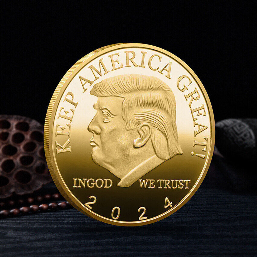 2024 Donald Trump Coin Gold Color President Challenge Keep Americe Great EAGLE