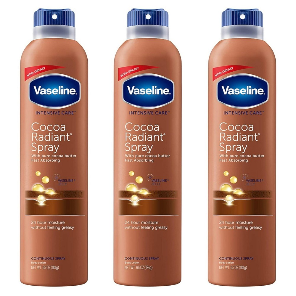 Vaseline Cocoa Butter Spray Moisturizer 6.5oz 3-Pack Hydrating & Radiant Skin Care
