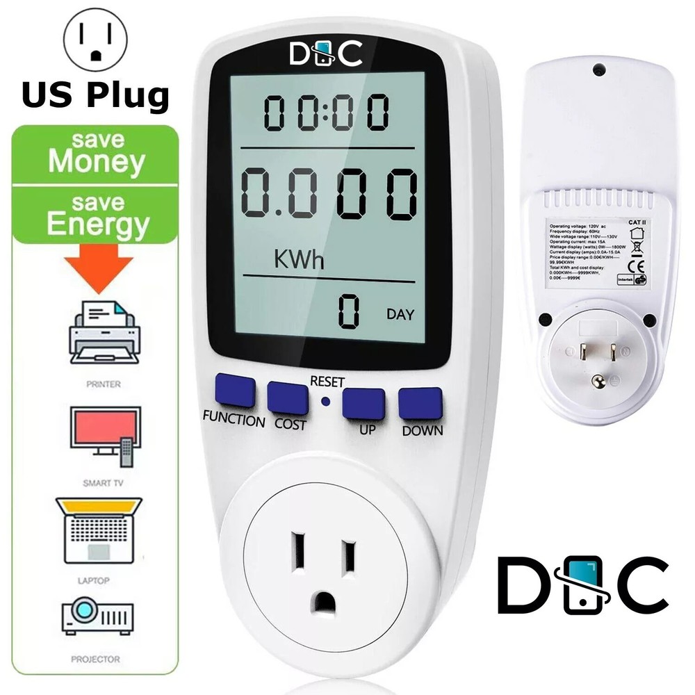 Digital Power Saving Energy Monitor Watt Amp Volt KWh Meter Electricity Analyzer