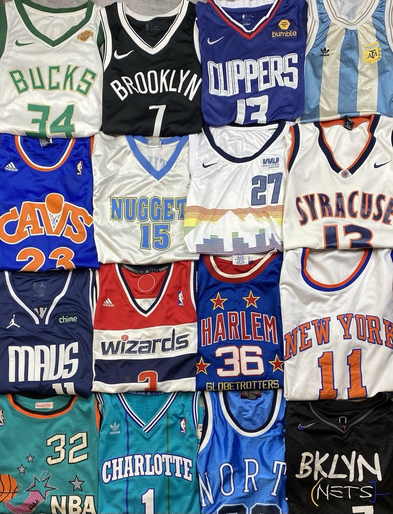NBA Basketball Jersey Lot Of 16 Nike Adidas New Era Vintage Knicks Sixers Suns