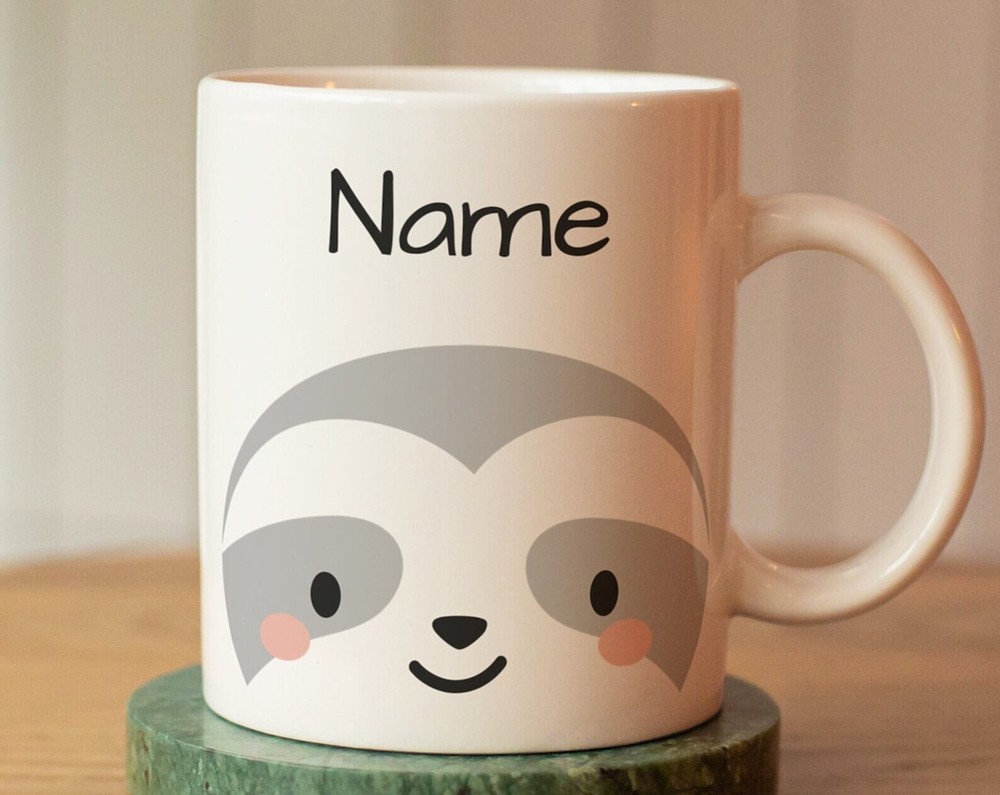 Personalized Sloth Mug With Name Custom Name Mug Sloth Children's Cup Gift For