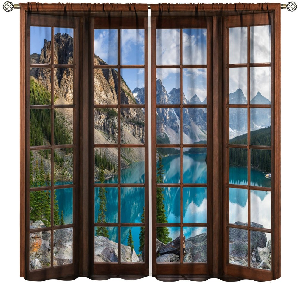 Landscape Curtains,Nature 3D Scenery View Window Treatments for Living Room, ...